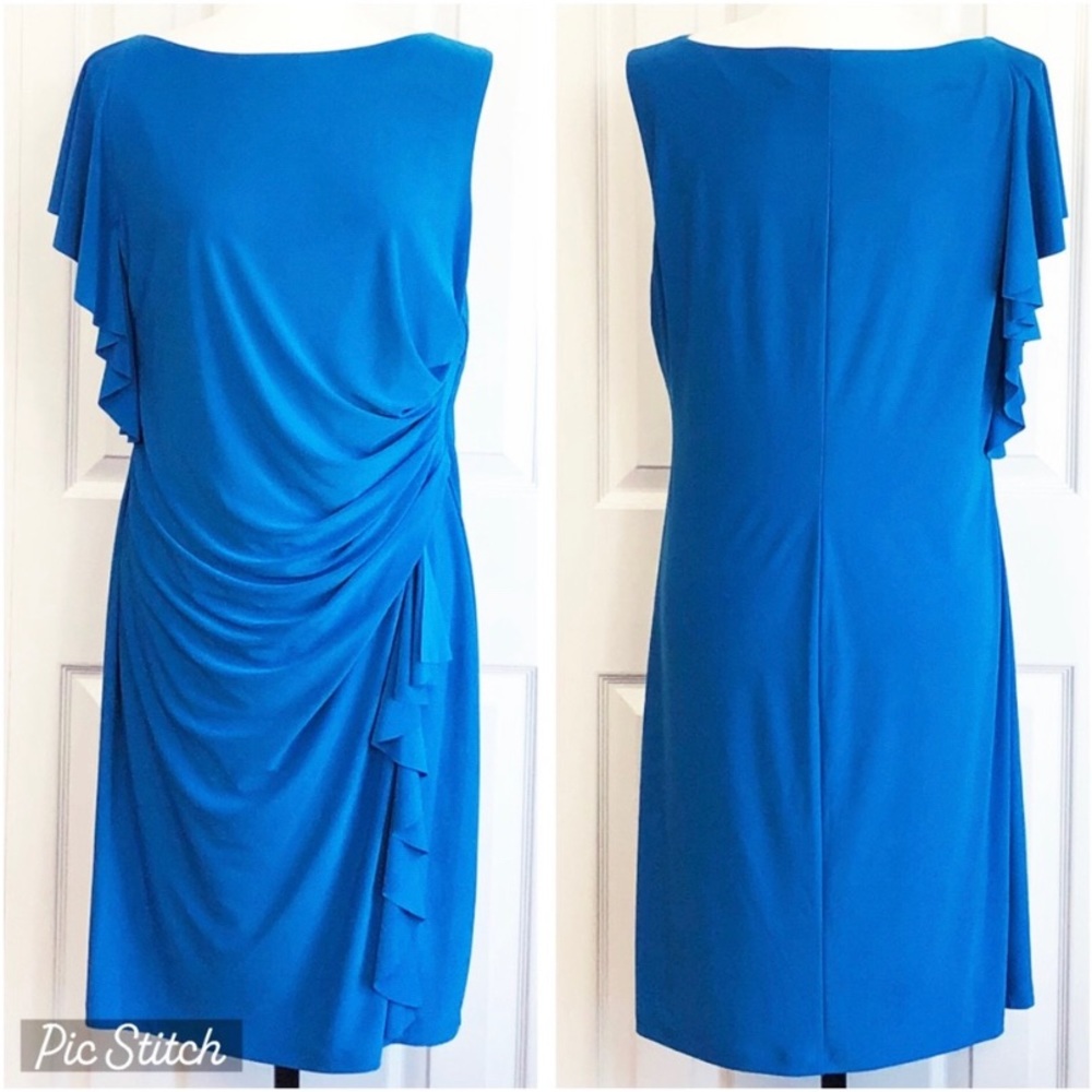 *COPY* American Living Blue Side Ruched Sheath Fitted Dress
Size 16